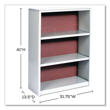 Safco ValueMate Economy Bookcase, Three-Shelf, 31.75w x 13.5d x 41h, Gray 7171GR